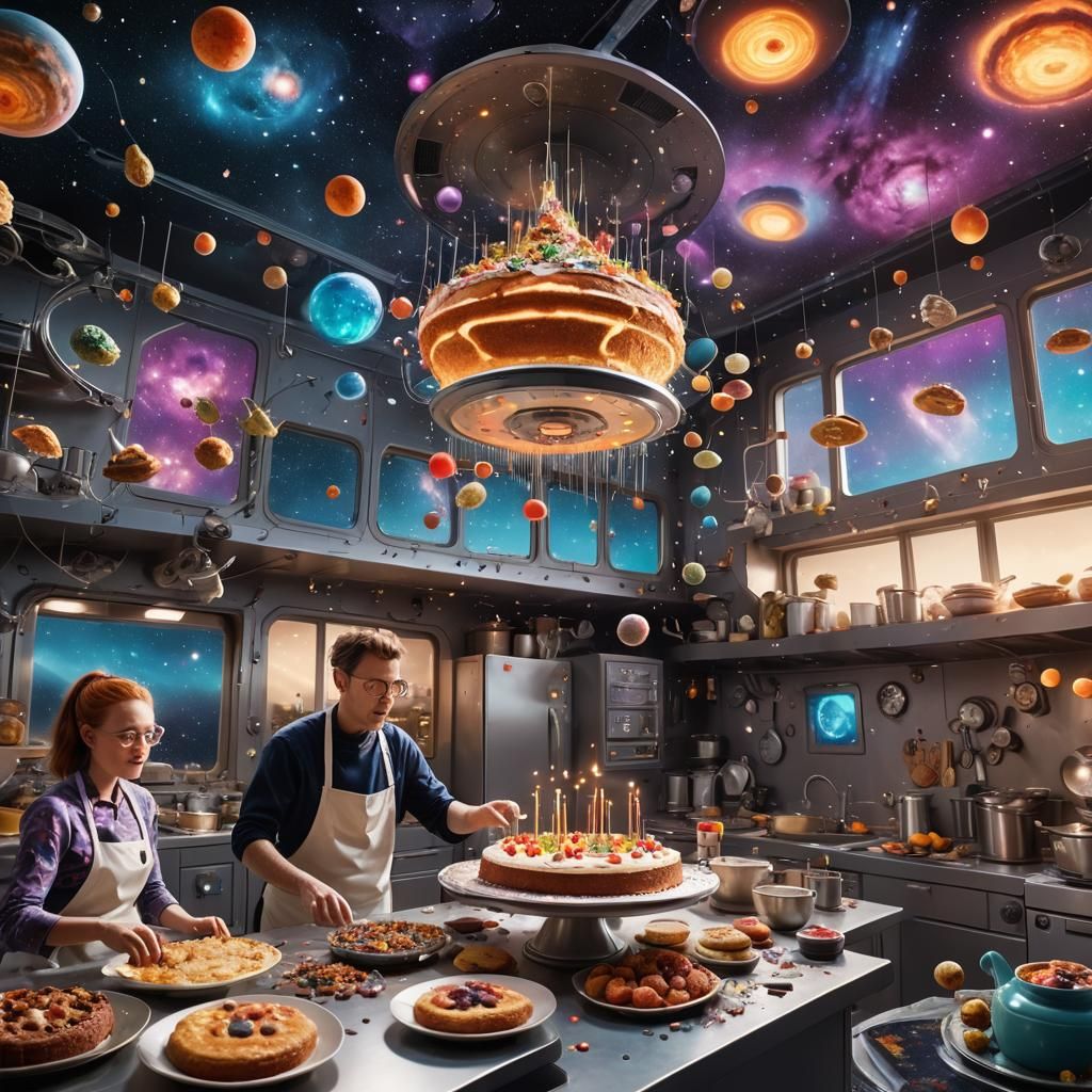 Alien Bake-Off in Space, Matte Painting Style