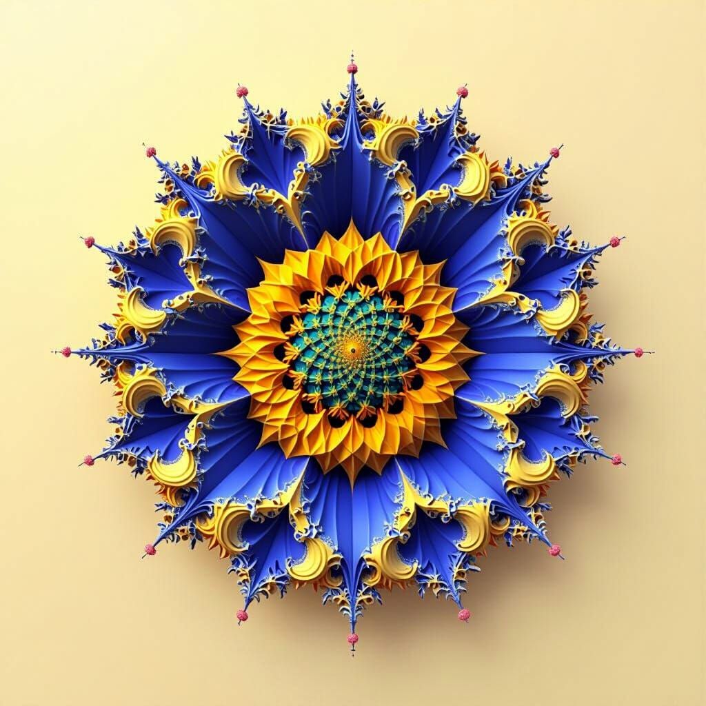 3D Fractal Sunflower Mandelbulb Visualization