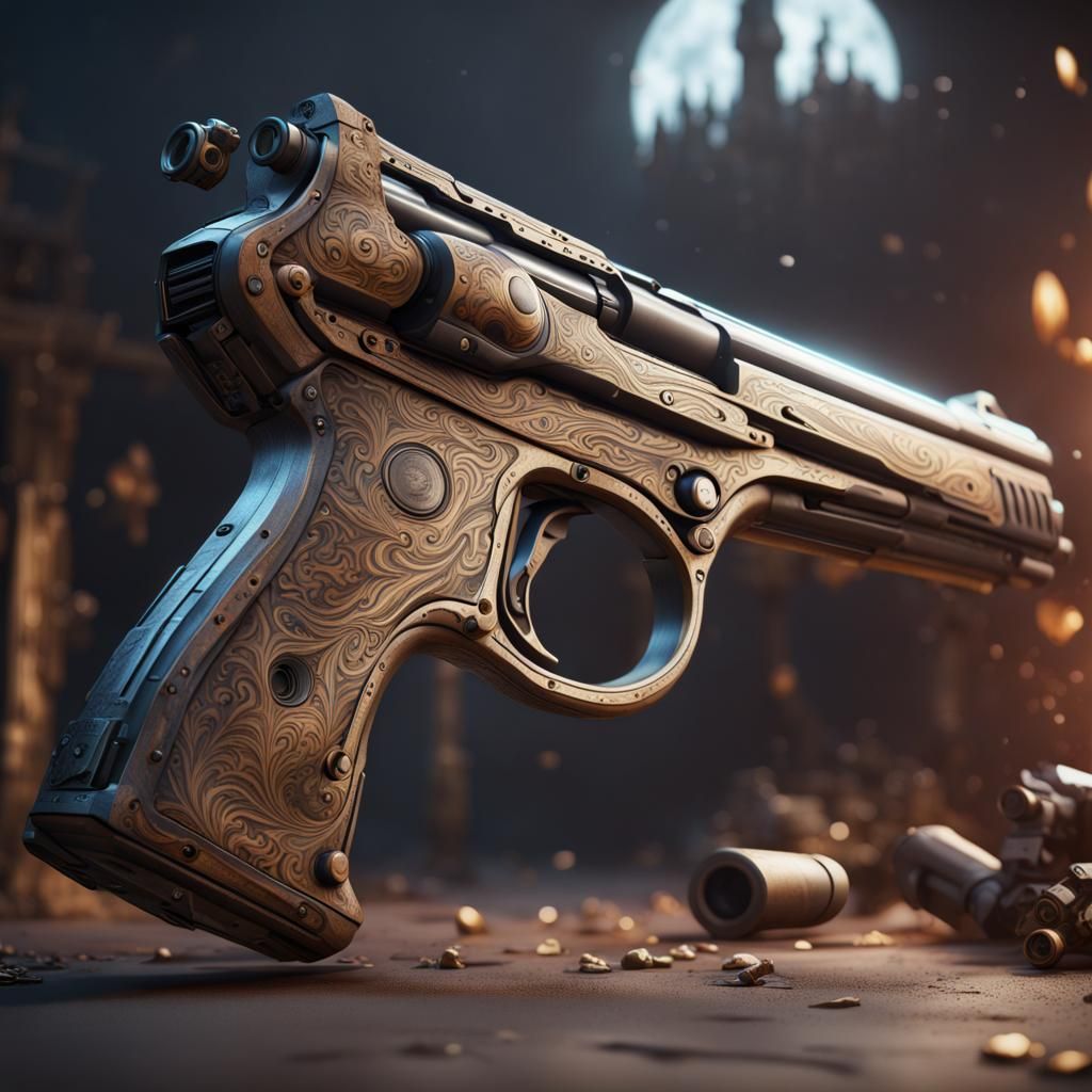 Detailed Matte Painting of a Gun