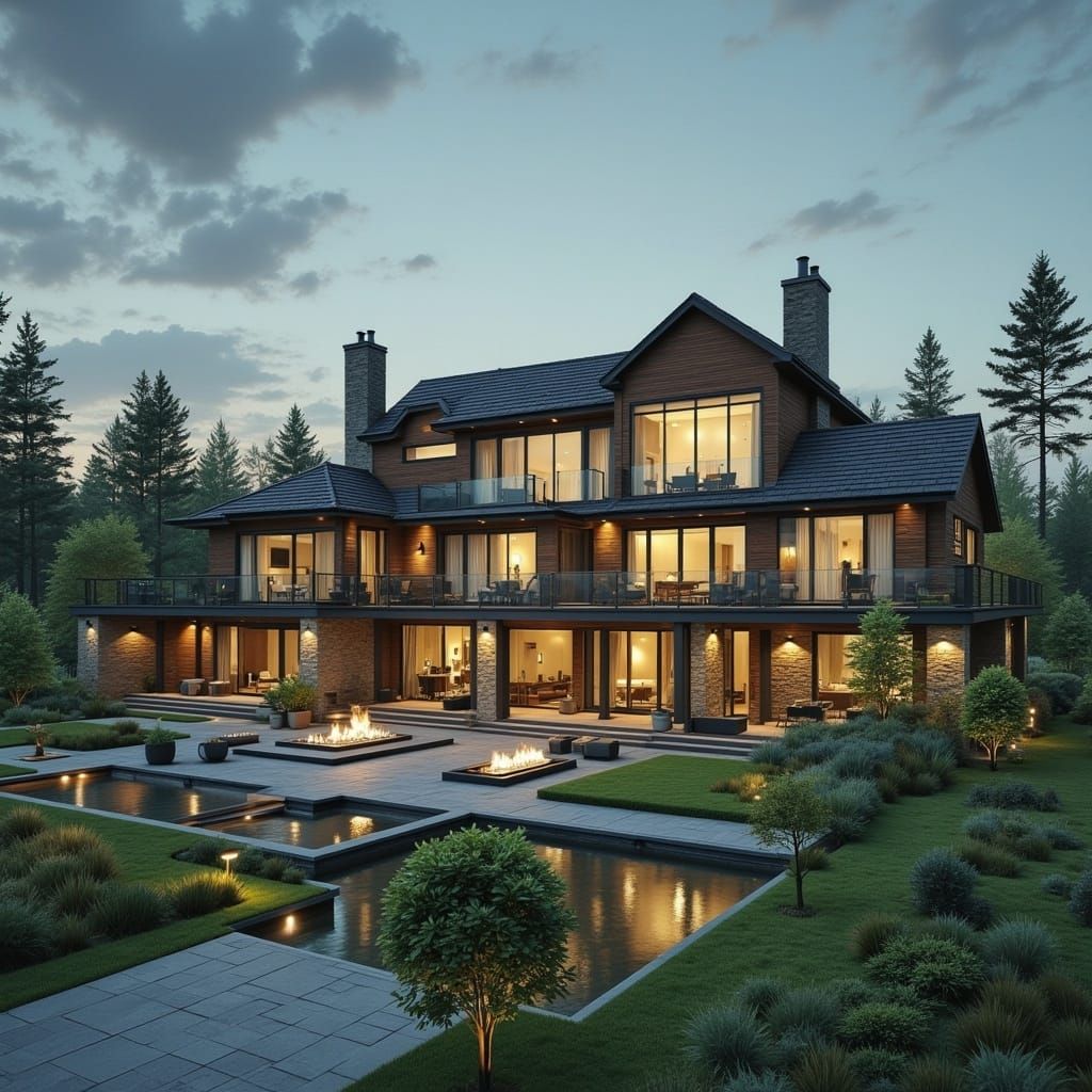 Dream House in Vibrant Flux Style