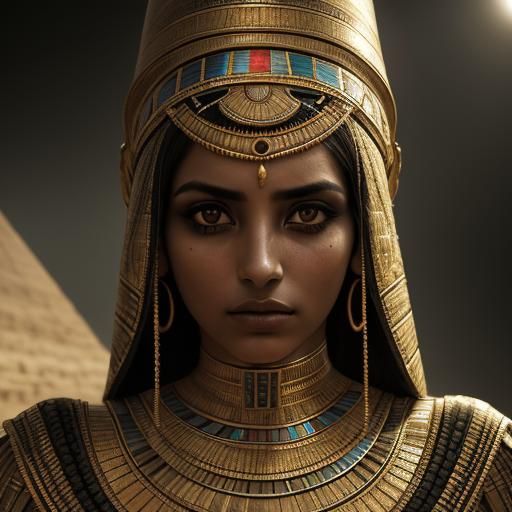 Hyperrealistic Portrait of an Egyptian Woman
