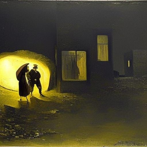 Abstract Wombat in Urban Slums, Cubist Style