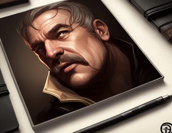 High Contrast Portrait of Leather Daddybear in Artstation St...