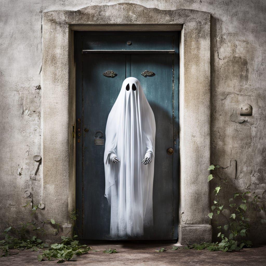 Ghost Emerges from Haunted Mailbox in Dark Fantasy Scene