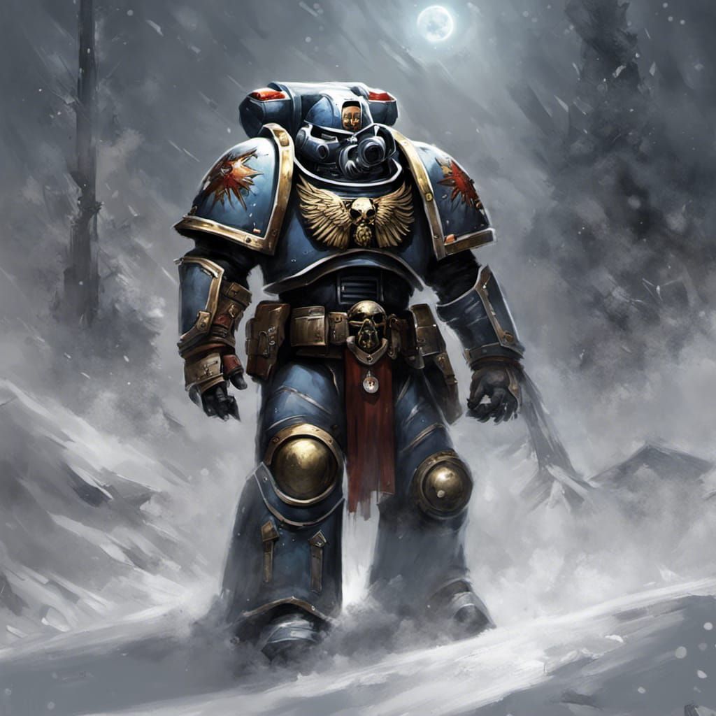 Winter Wolf Space Marine Fantasy Concept Art