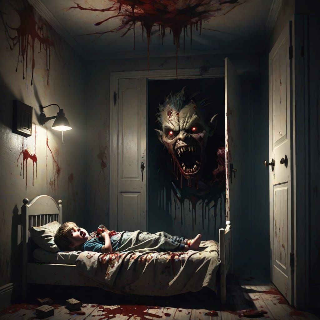 Sinister Horror Concept Art: Monster in Closet