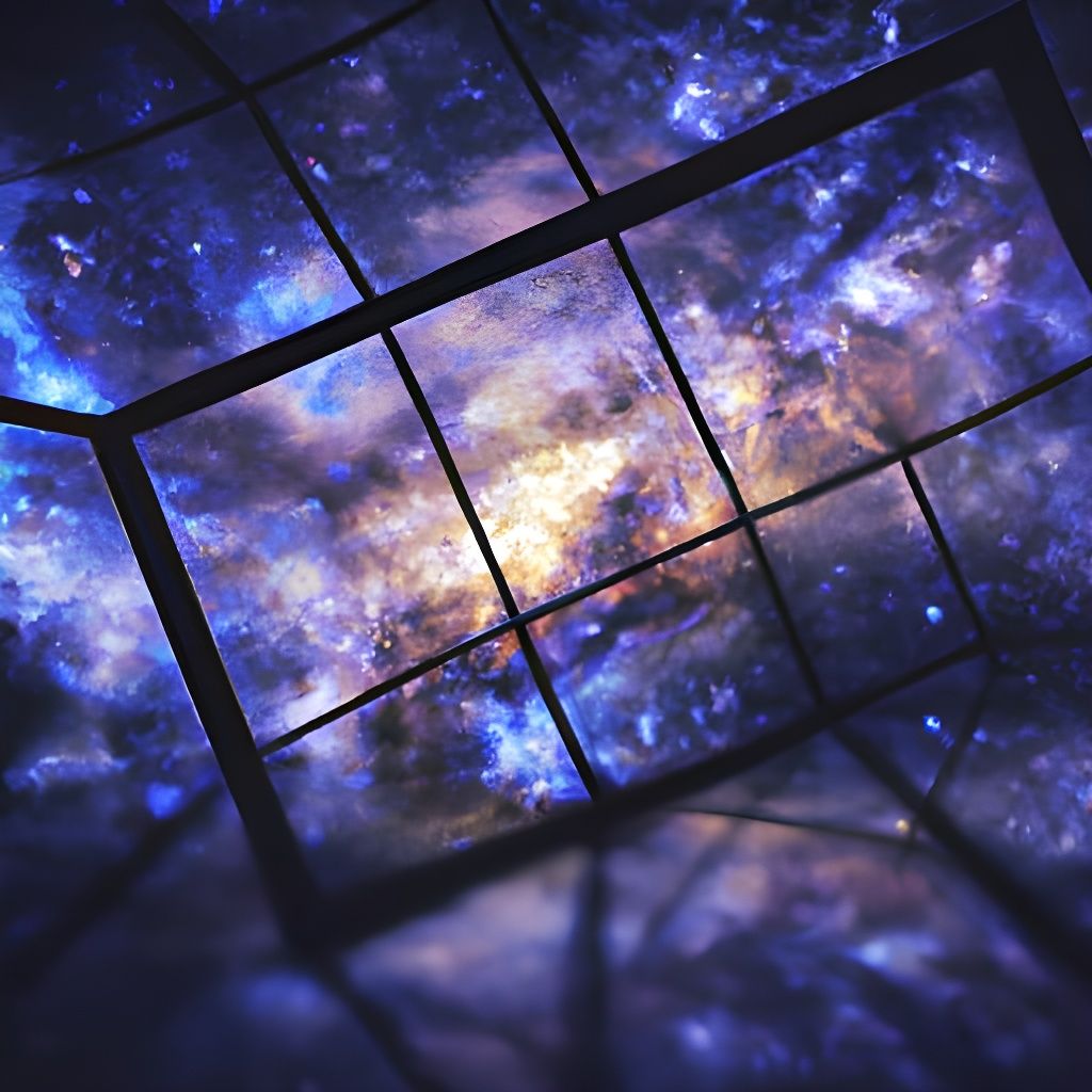 Stunning Milky Way Reflection in Glass Box, Photorealistic