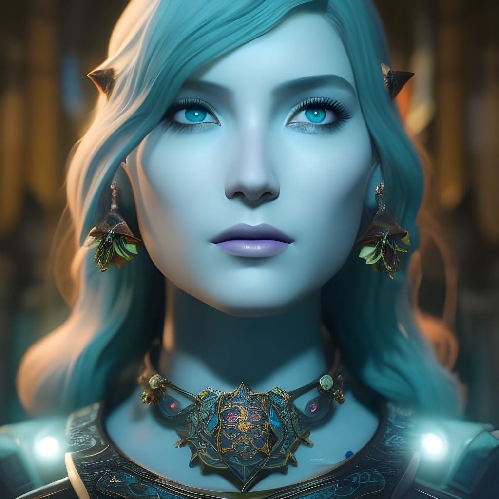 Cataclysm Flower Priestess Portrait in Detailed Concept Art
