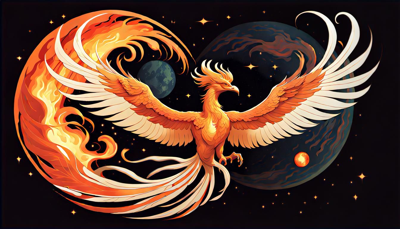 Art Nouveau Phoenix Descends to Earth