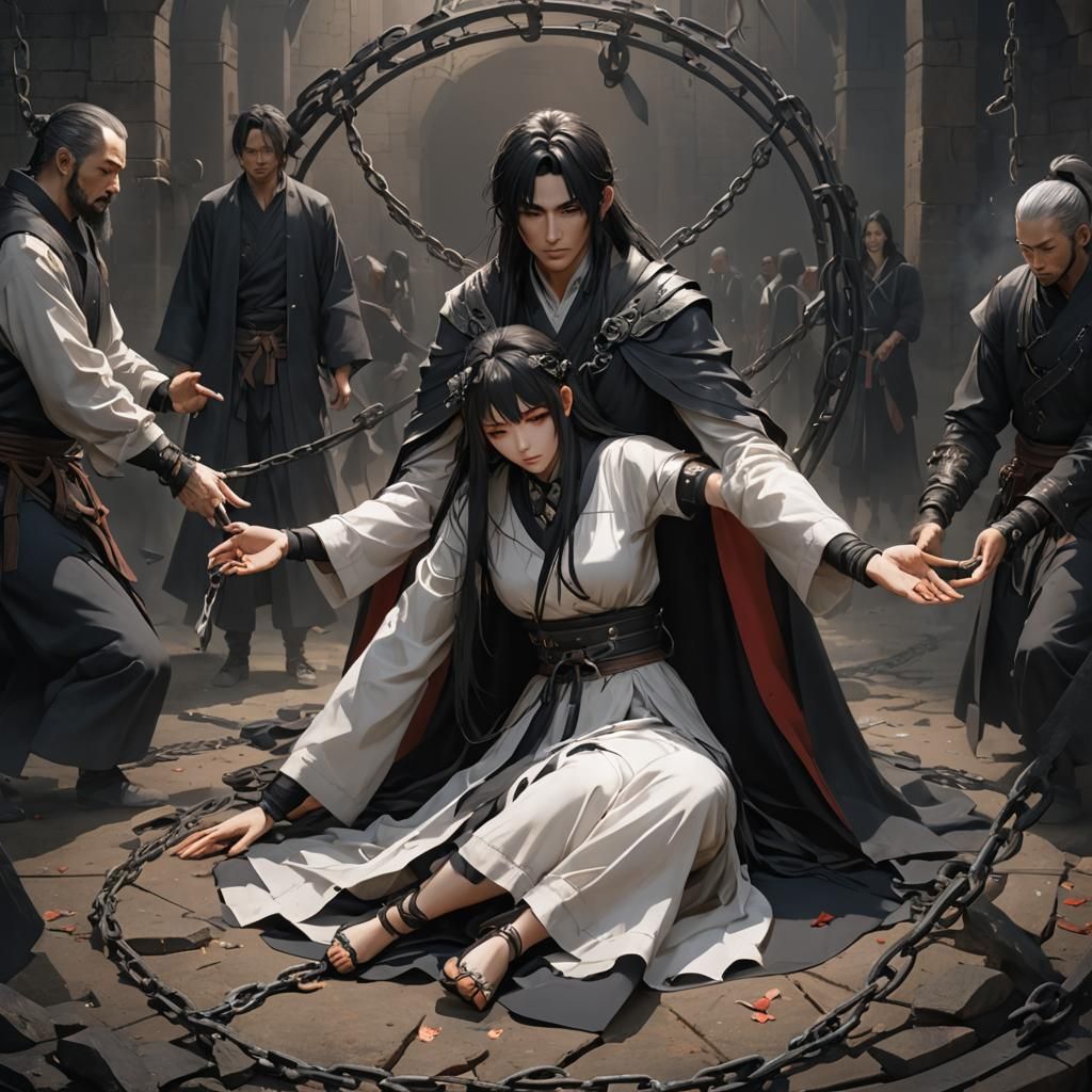 Captive Seer in Iron Circle: 3D Anime Art