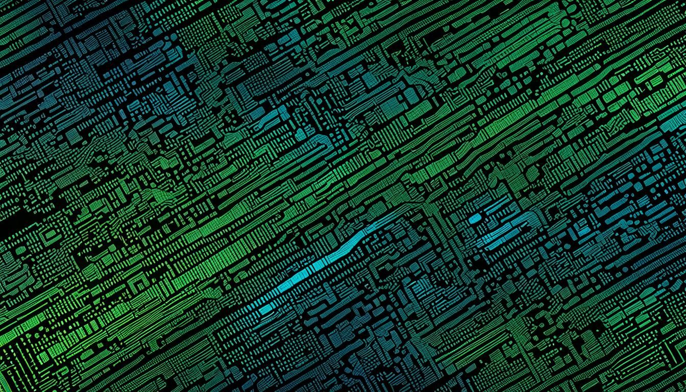 Abstract Tech Wallpaper with Geometric Code Patterns