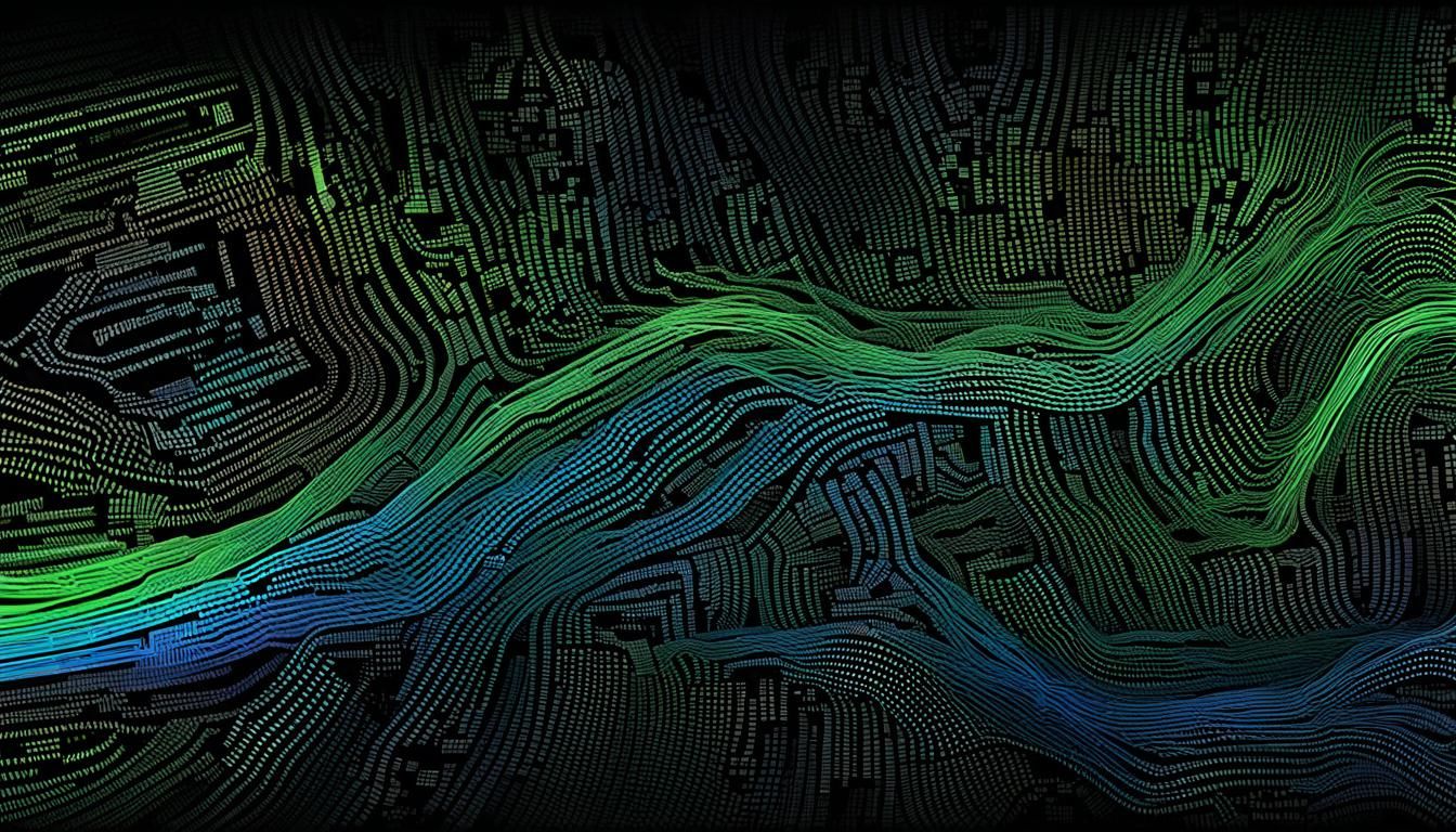 Abstract Tech Wallpaper with Geometric Code