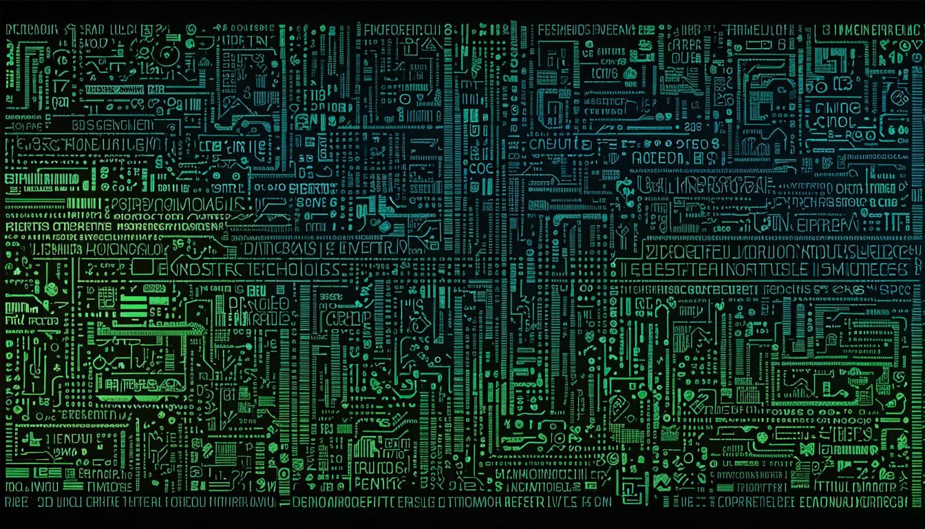 Abstract Tech Wallpaper with Geometric Code