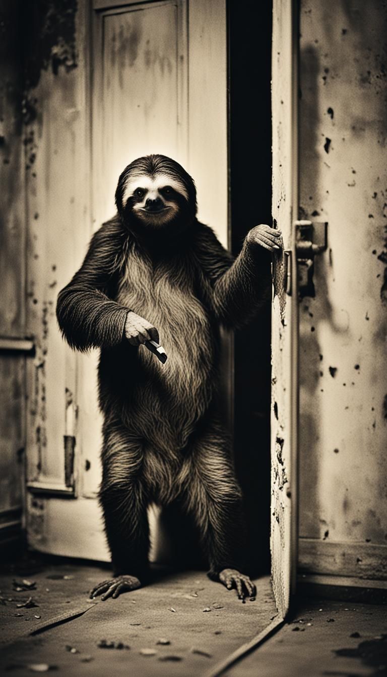 Evil Sloth with Knife: 1920s Horror Photography