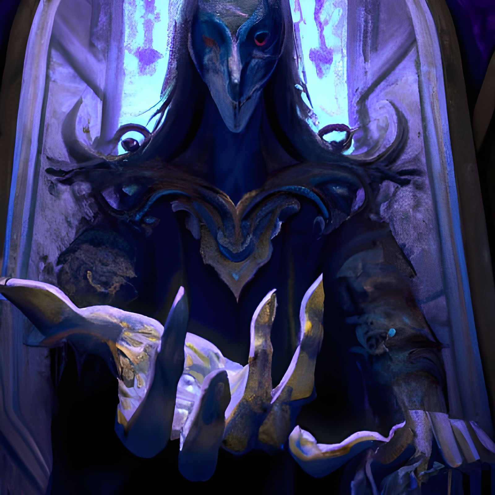 Addams Family Thing Portrait in Art Nouveau Style