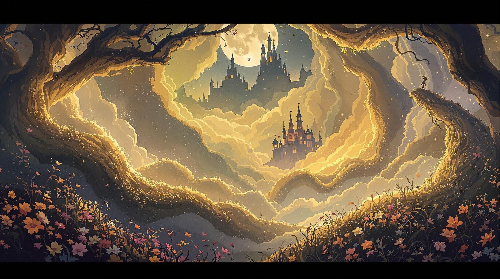 Whimsical Dreamscapes in Soft Golden Light