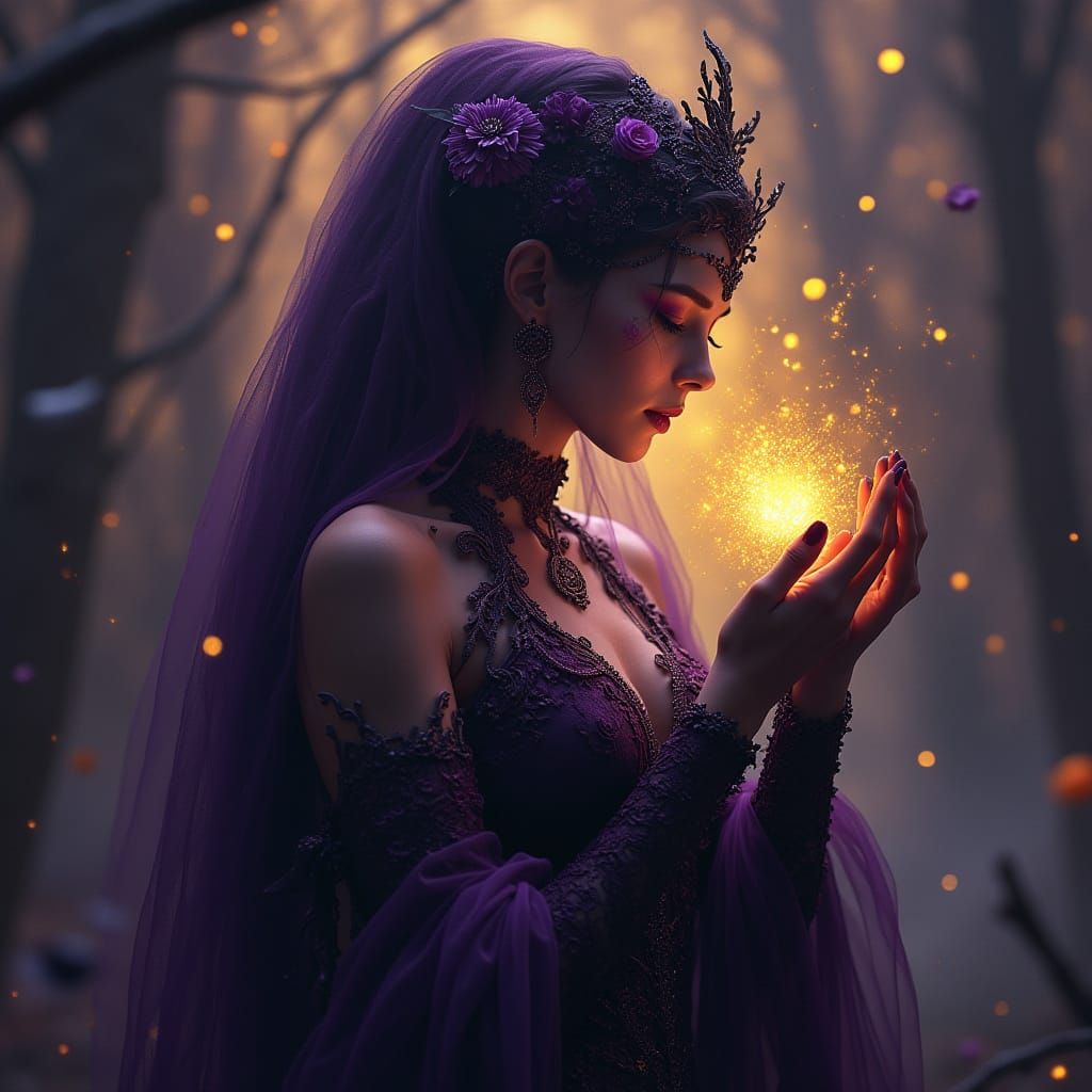 Mystical Victorian Woman in Love, Fantasy Art