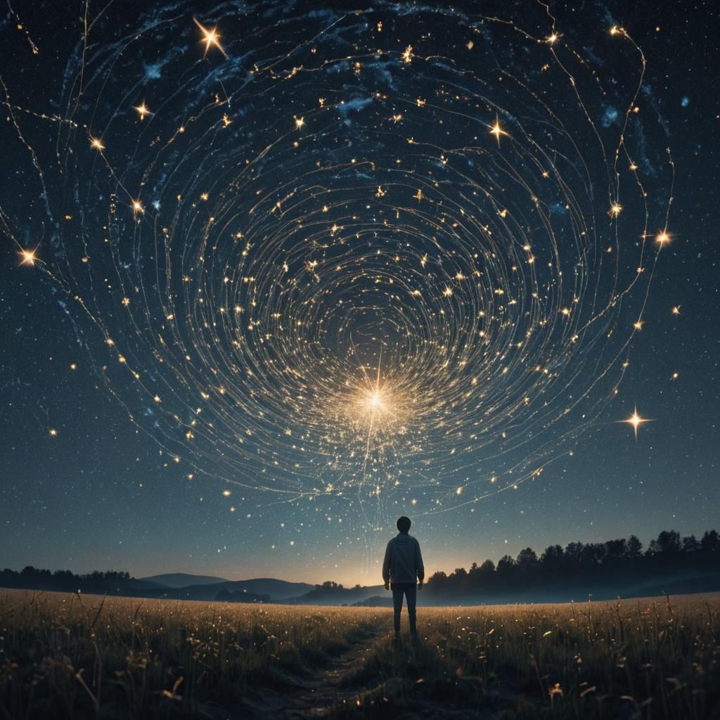 Ethereal Starfield: Conceptual Illustration of Connection