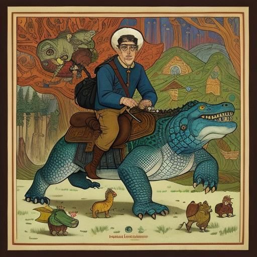 Cheburashka and Gena Pop-Up Book Illustration