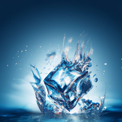 Ice Cube Splash: Dramatic Digital Matte Painting