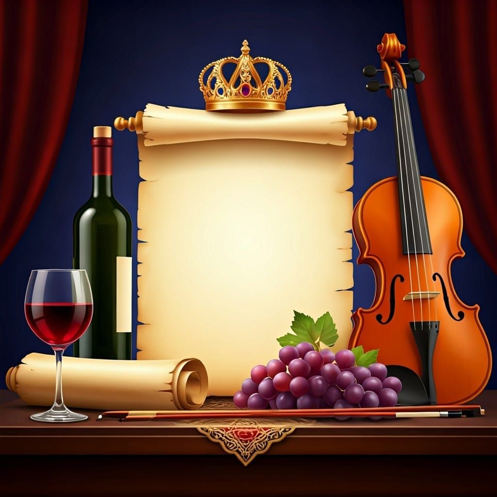 Luxurious Royal Jewish Background with Scroll, Goblet, and V...