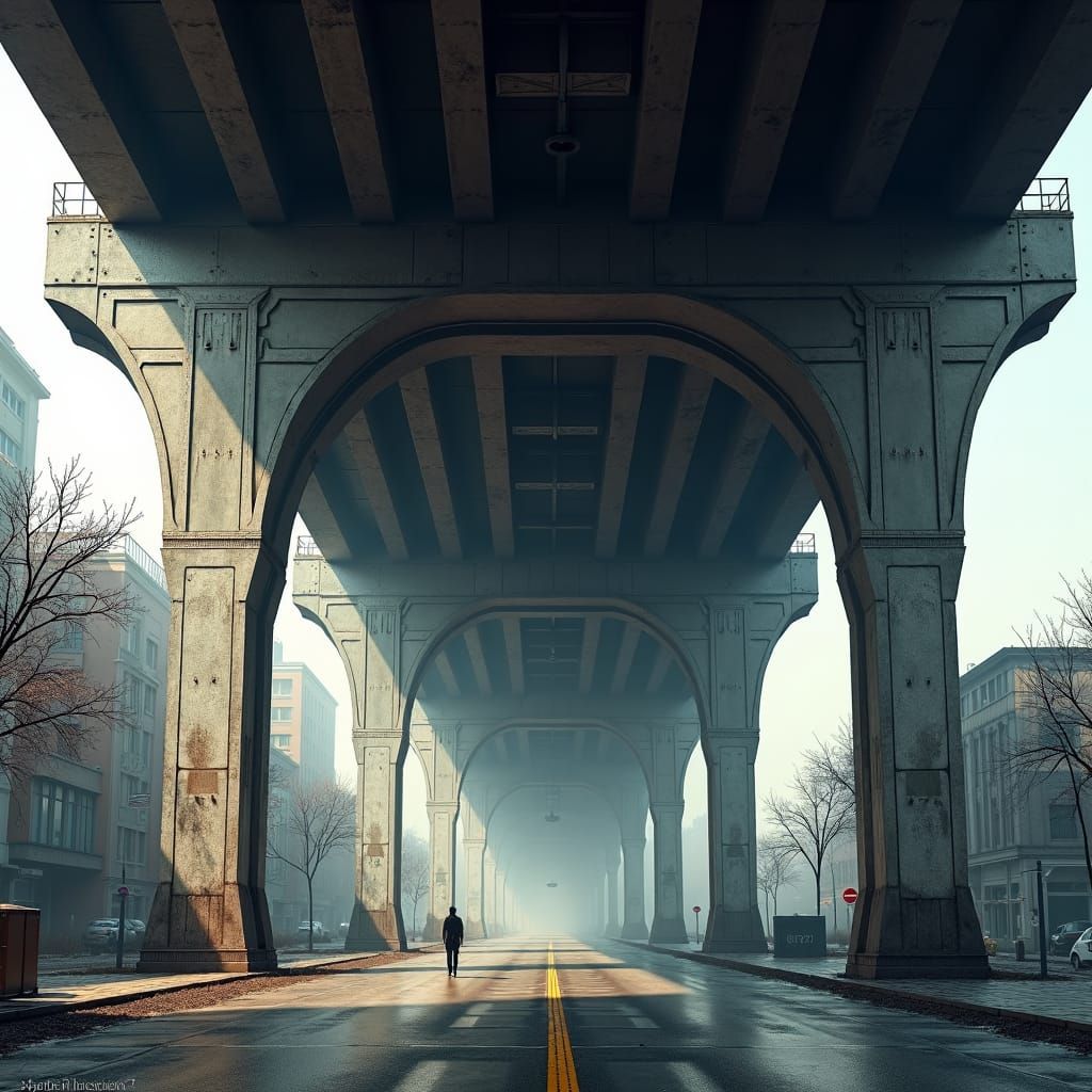 Steel Grid Assembly in Futuristic Industrial Style