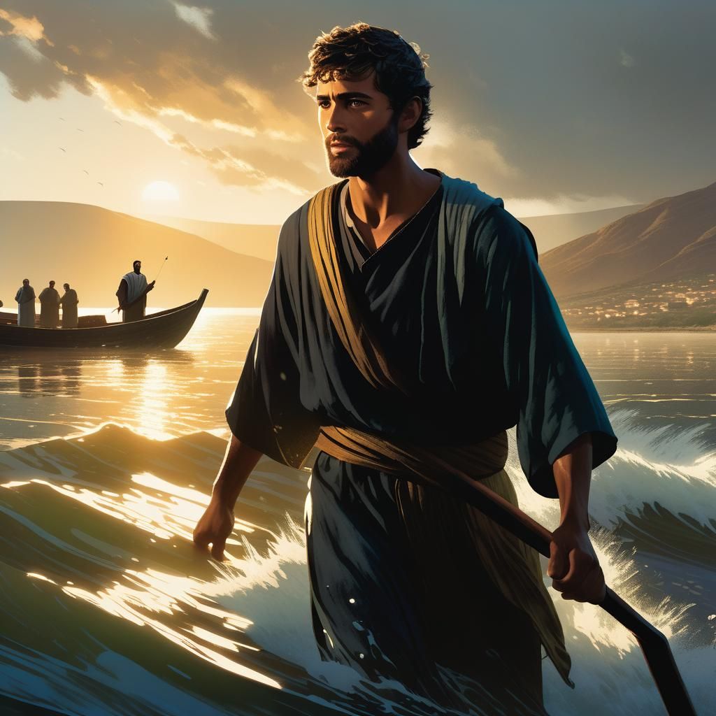 Peter Wades Ashore in Early Morning Light