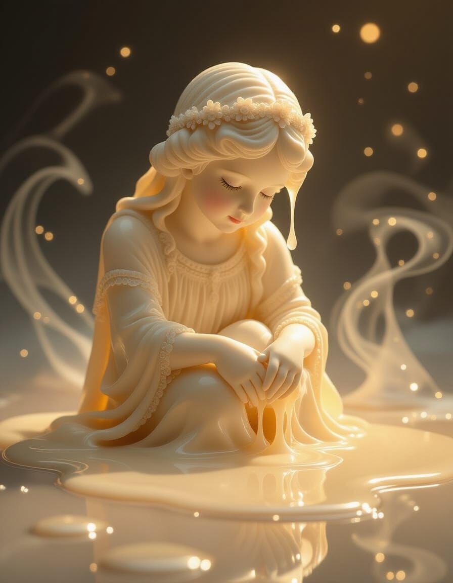 Melting Wax Statue in Dreamy Style