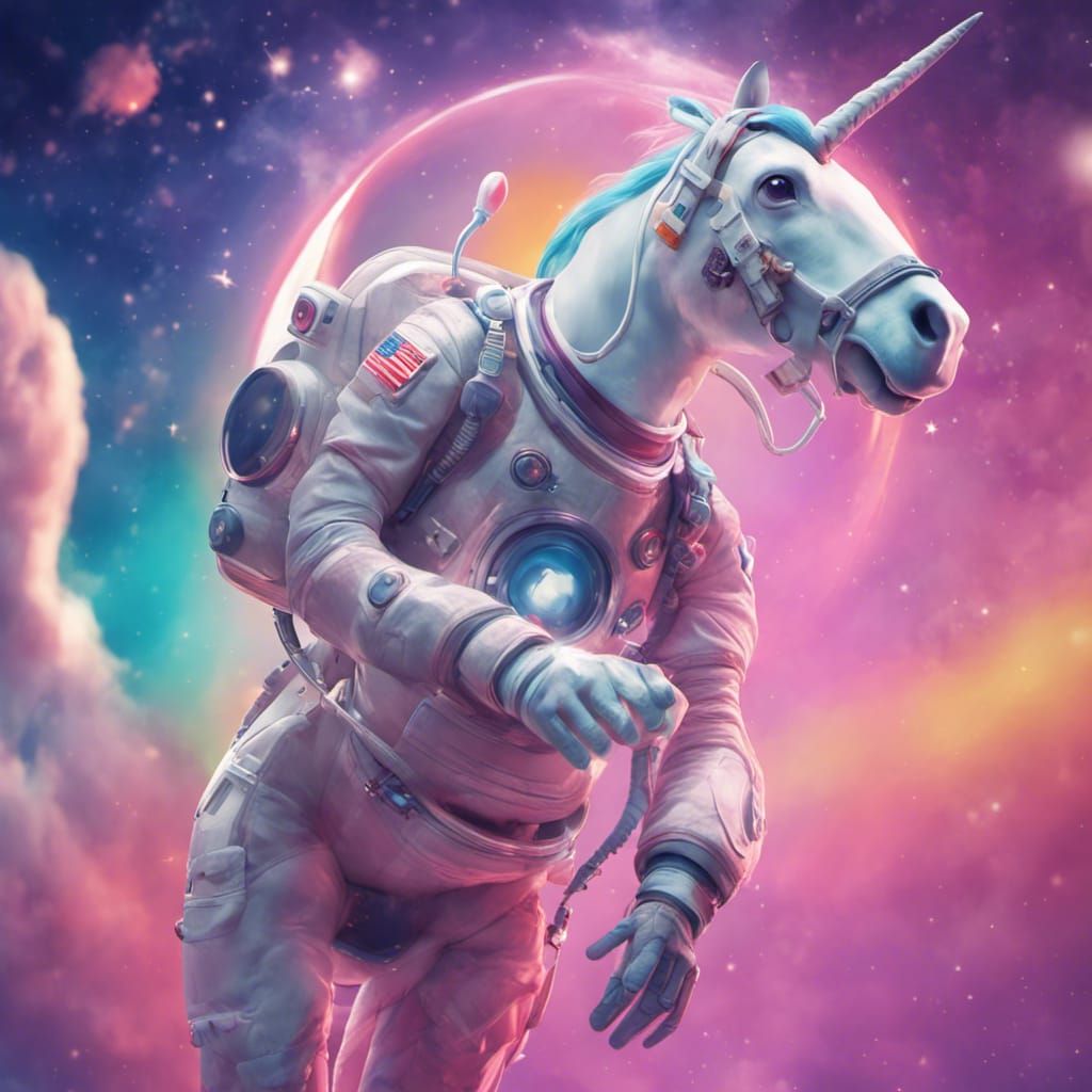 Unicorn Astronaut in Space: Pixar-Style 3D Art