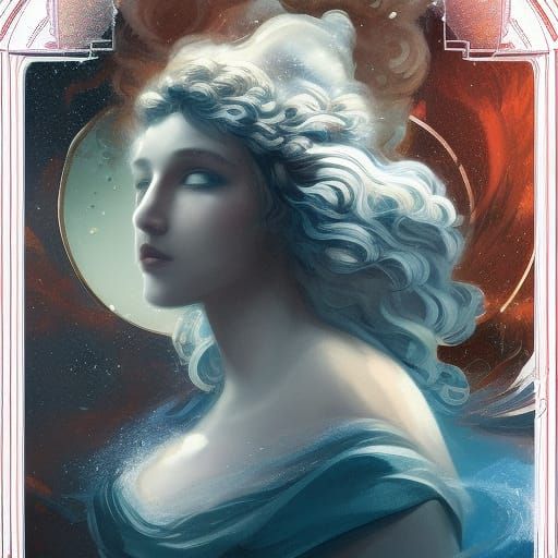 Queen of Jupiter: Hyperdetailed Art Nouveau Portrait