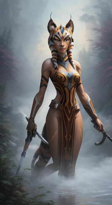 Ahsoka Tiger Girl in Ethereal Fantasy Style