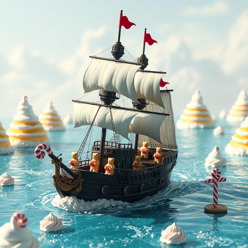 Chocolate Galleon Navigates Lemonade Sea