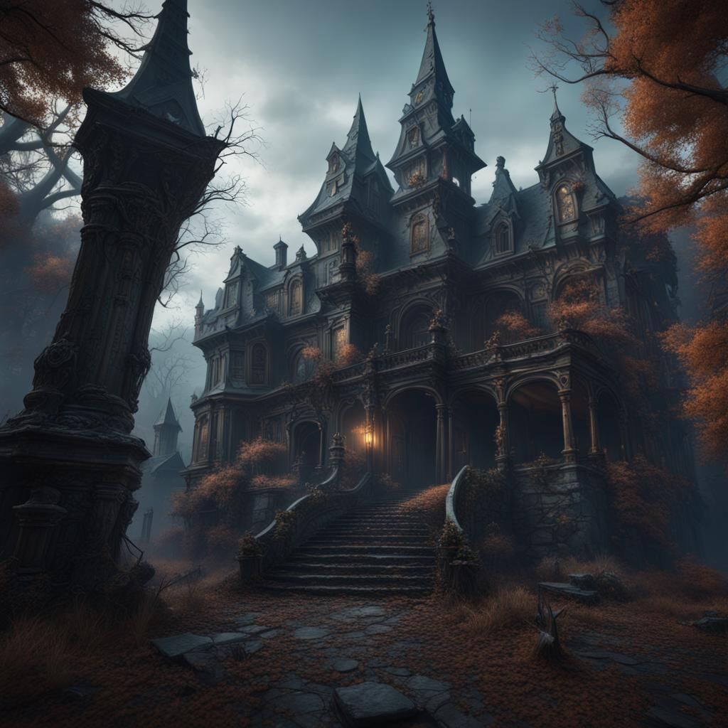 Fantastical Haunted Scene in Detailed Matte Painting