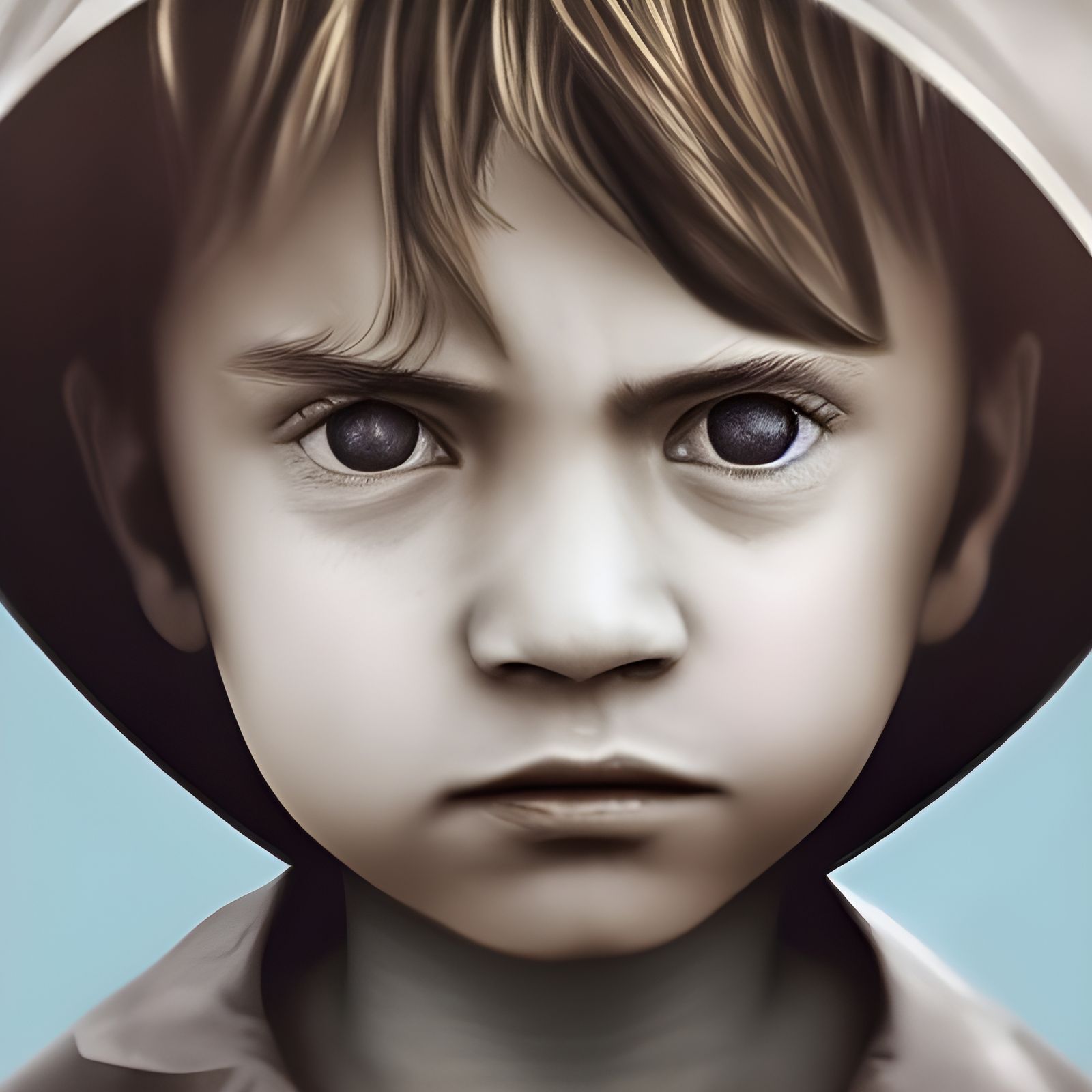 Depressed Boy: Detailed Matte Painting Portrait