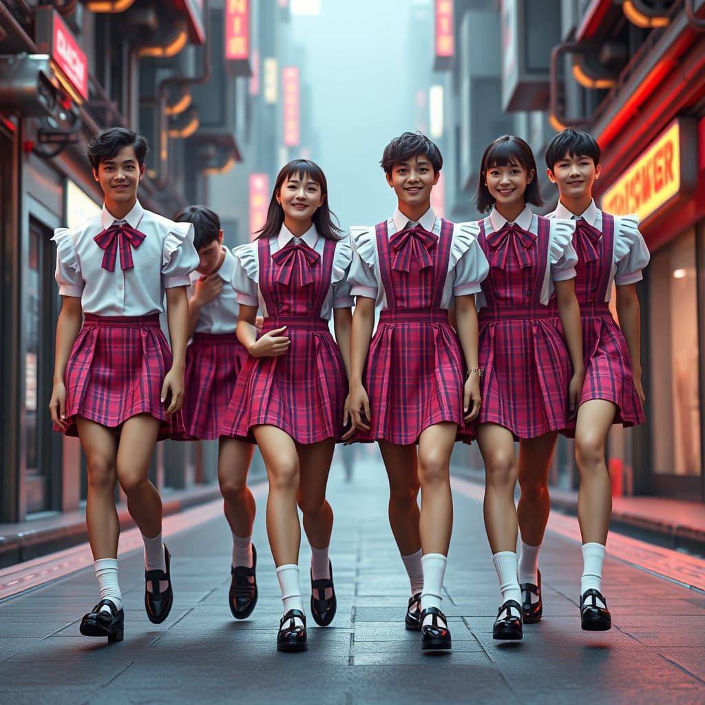 Confident Teens Embody Futuristic School Spirit in Chic Mech...
