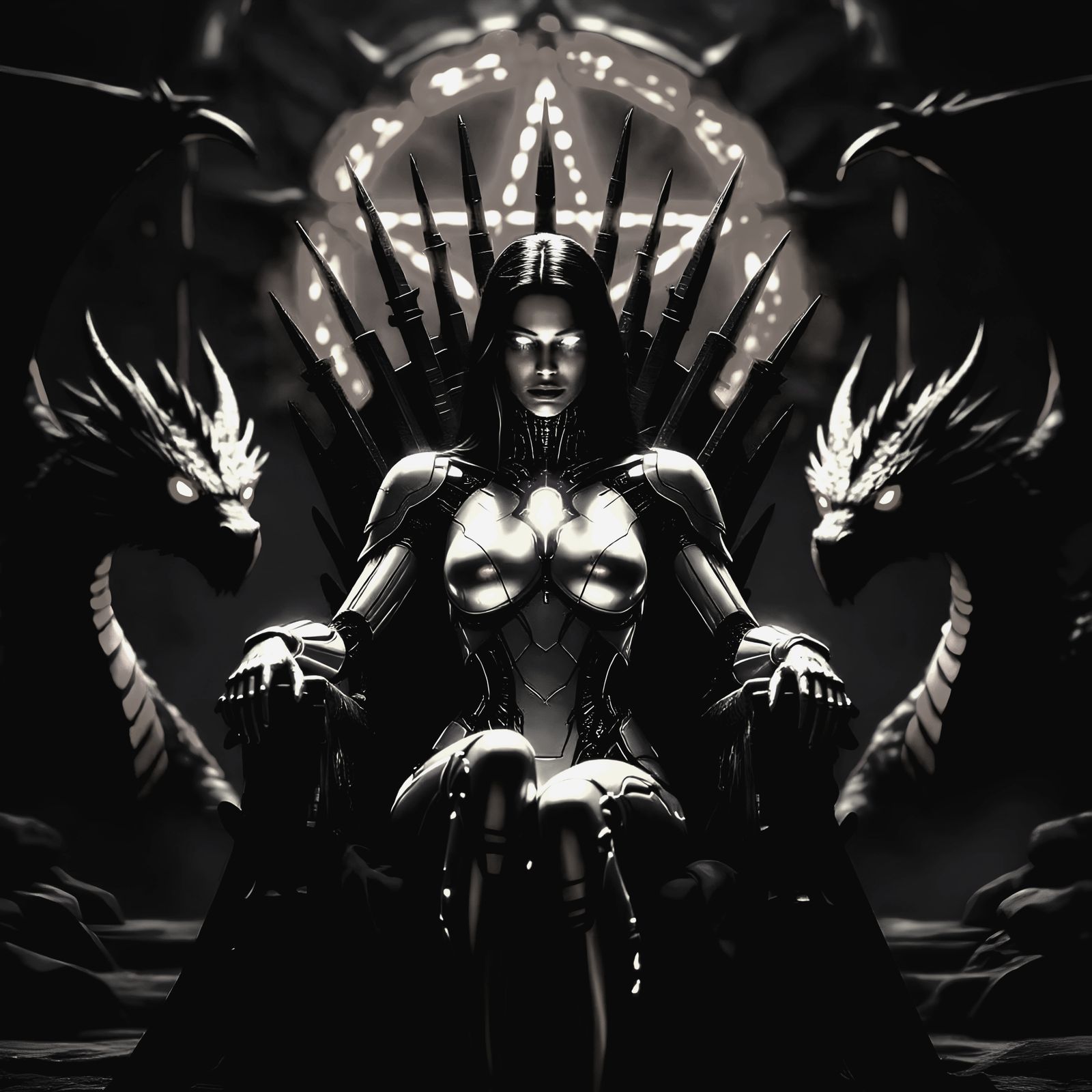 Gothic Bio-Mechanical Queen Rules with Dark Majesty
