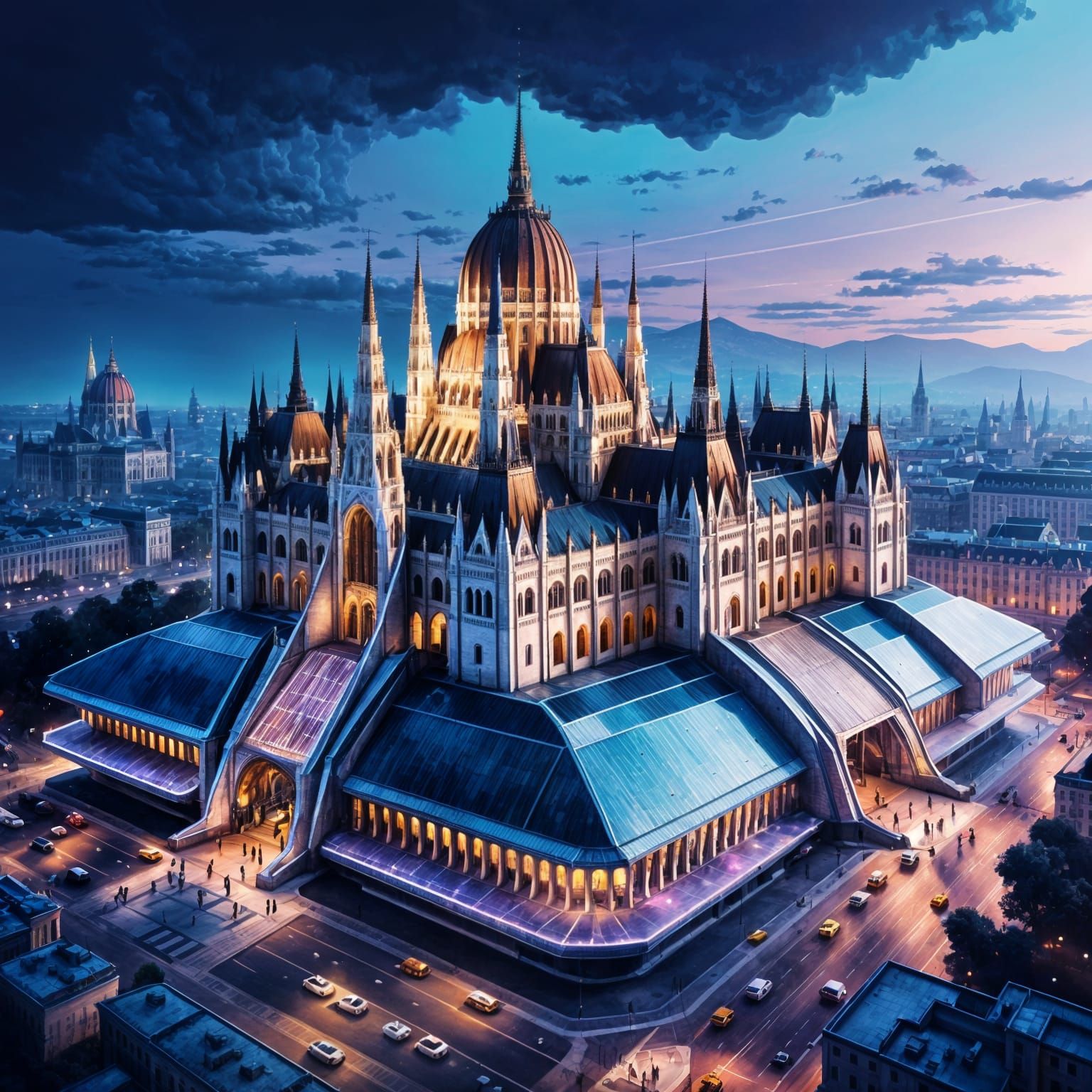 Neo-Futuristic Hungarian Parliament Building