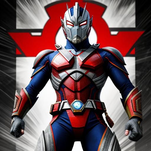 Ancient Ultraman Figure in Weathered Style