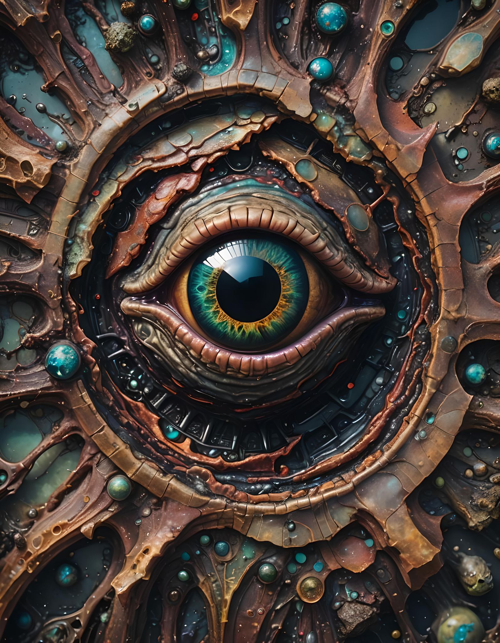 One-Eyed Aliens Observe Earth Cross Section