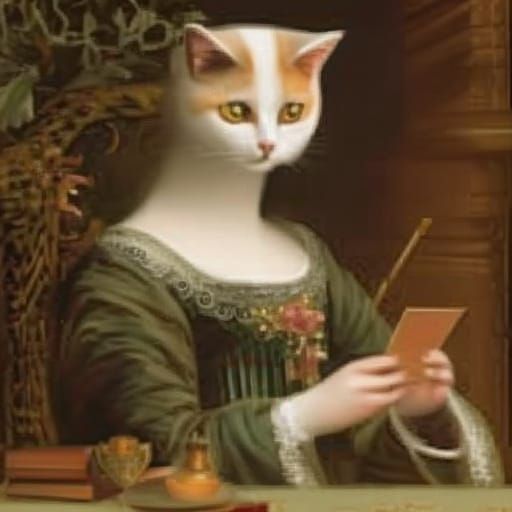 Cat-Faced Woman: Surreal Watercolor Portrait