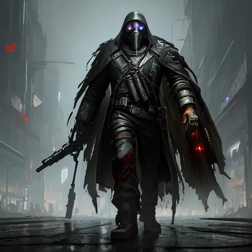 Cyberpunk Mechanical Plague Doctor Portrait