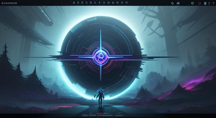 Sleek Futuristic Gaming Device in Cyberspace with Vast Fanta...