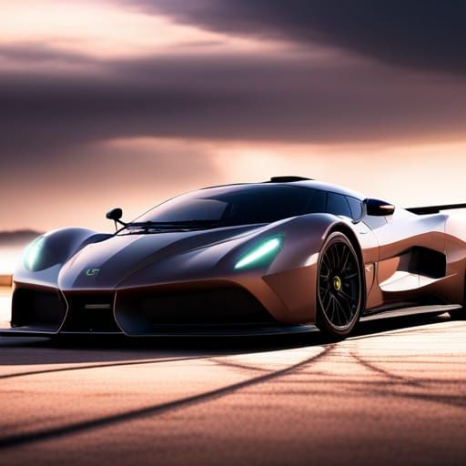 Italian Hypercar Concept Art in Detailed Matte Painting