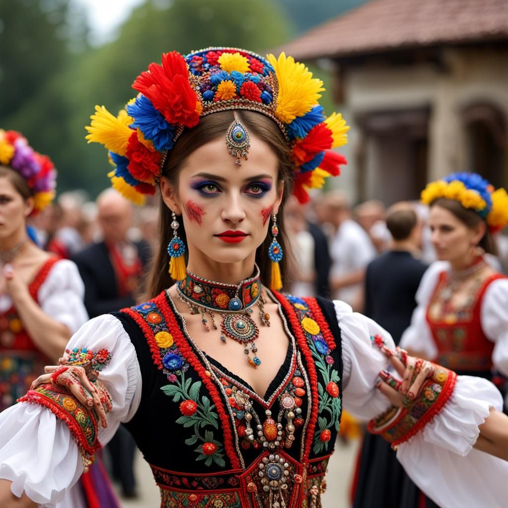 Romanian folk dancer