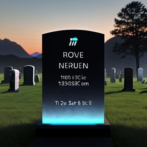 A digital-only tombstone, relying solely on a monitor and an...