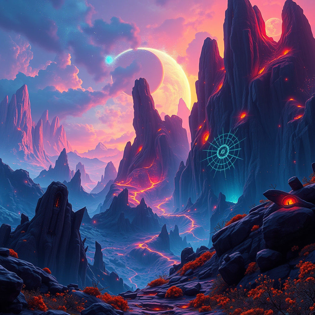 Otherworldly Landscape Concept Art in High Contrast
