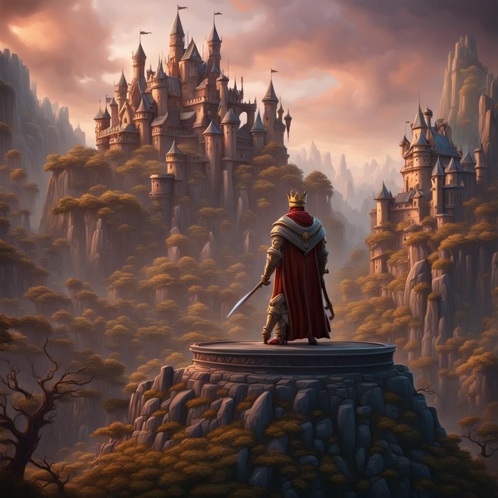 Cartoon King in Detailed Fantasy Concept Art