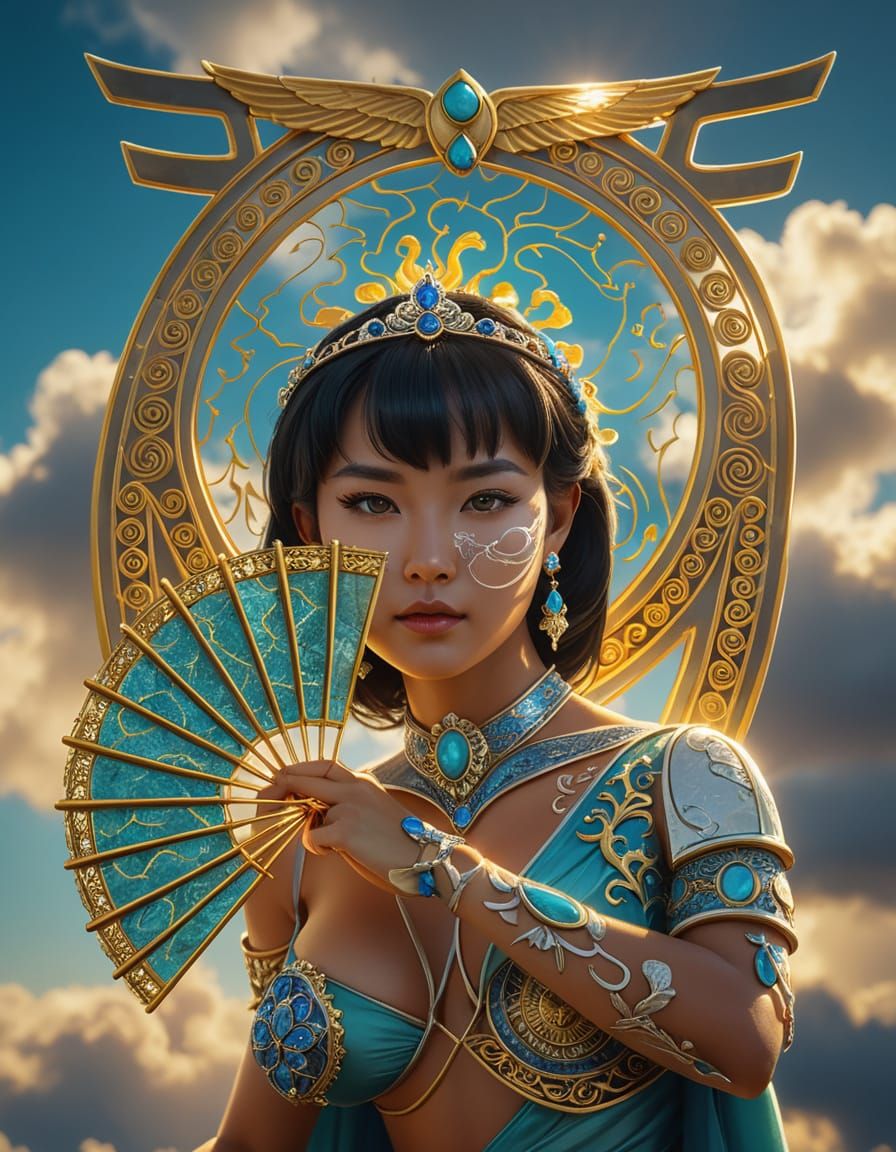 Elegant Asian Princess in Opulent Regalia