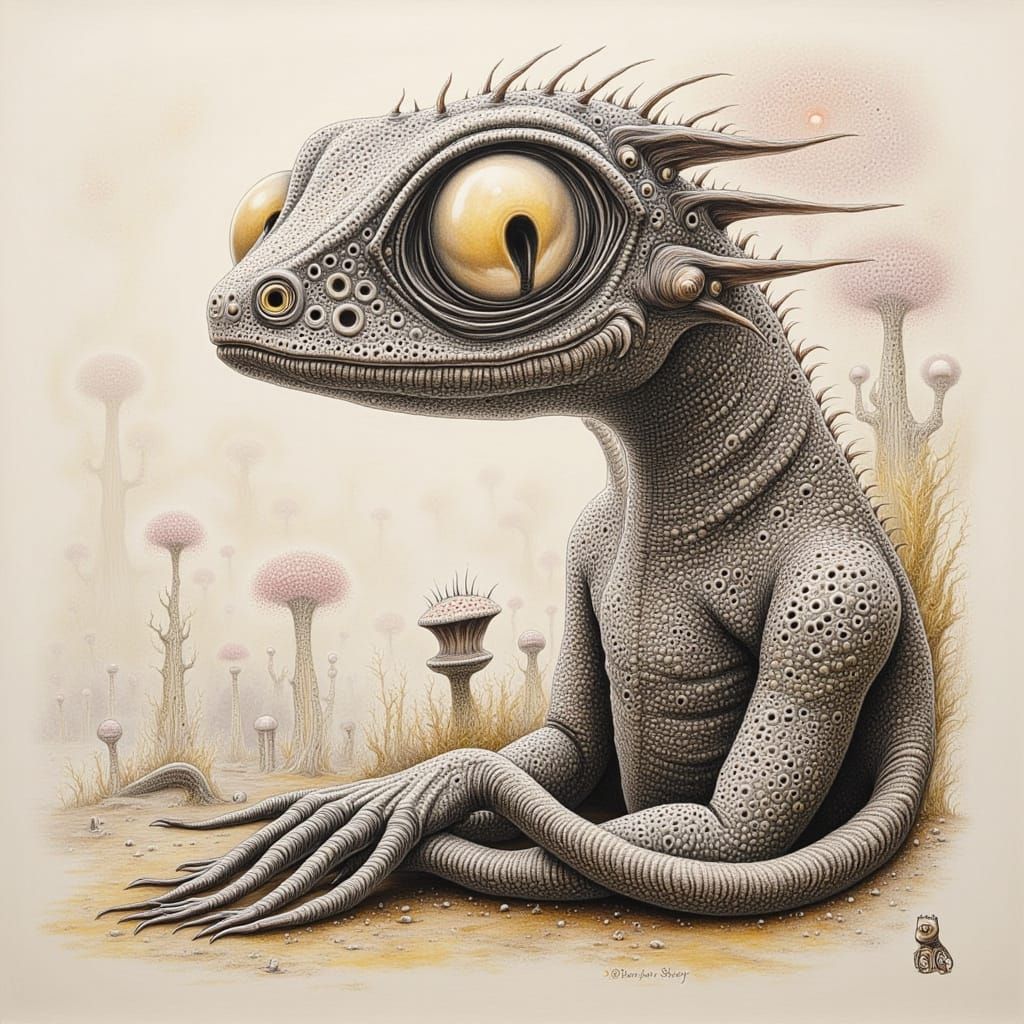 Dreamlike Lizard from a Distant World