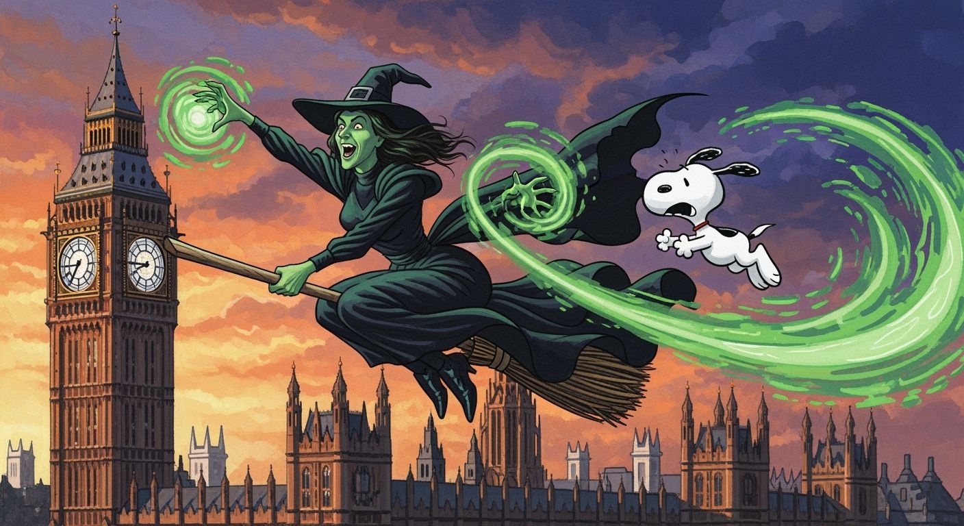 The Wicked Witch of the West is seen throwing the casting a ...